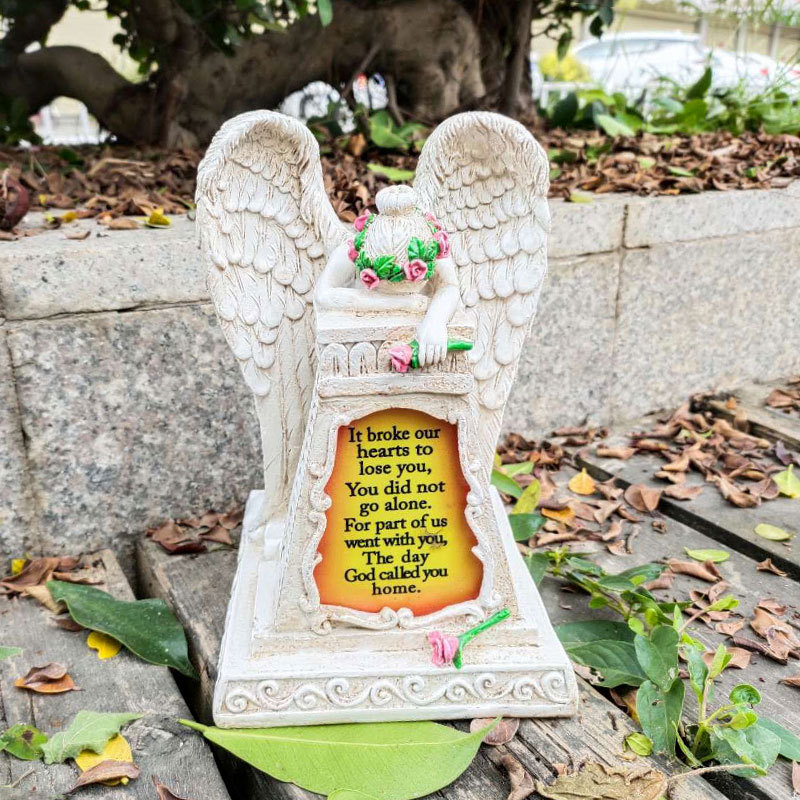 Lámpara solar decoración Ángel lámpara hogar al aire libre Ping creativo decoración resina paisaje escultura regalo