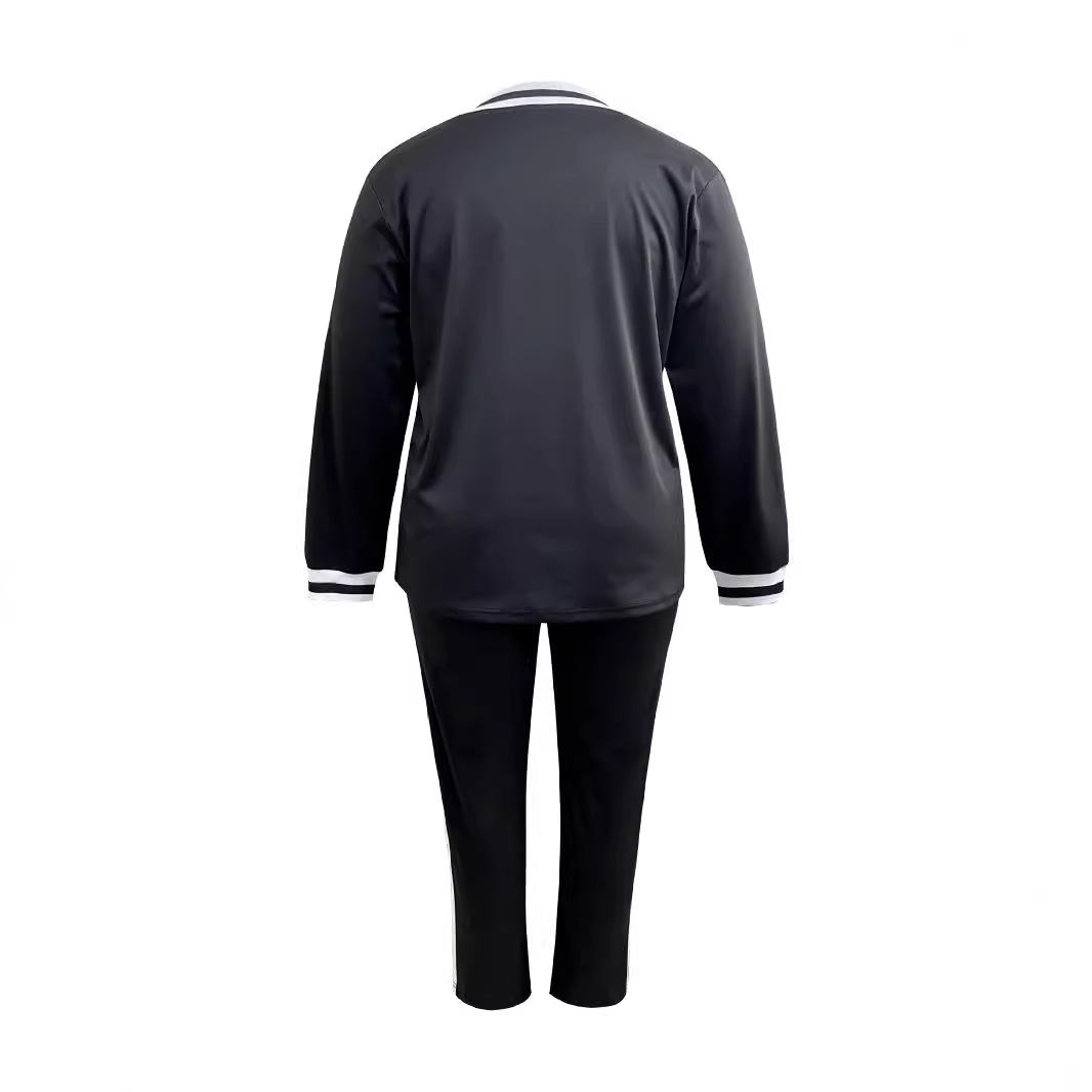 Completo due pezzi donna scollo a v maniche lunghe e pantaloni_voghion.com