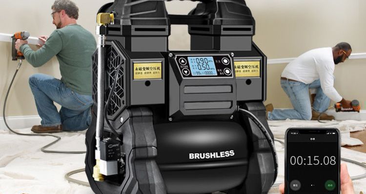 Brushless variable frequency air compressor 220v small oil-free silent air pump woodworking painting high-pressure air compressor