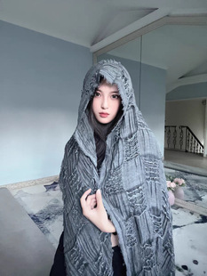 Battle-Damaged Version ~ Distressed Tassel Scarf Ruins Futuristic Warrior Sexy Y2K Men and Women Autumn and Winter Beggar Scarf Qinqin
