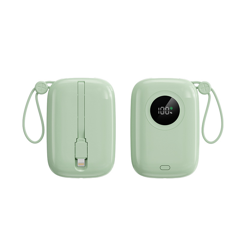 3C 인증 10000mAh 미니 보조배터리 22.5W 고속충전 자체 케이블 휴대용 파워뱅크