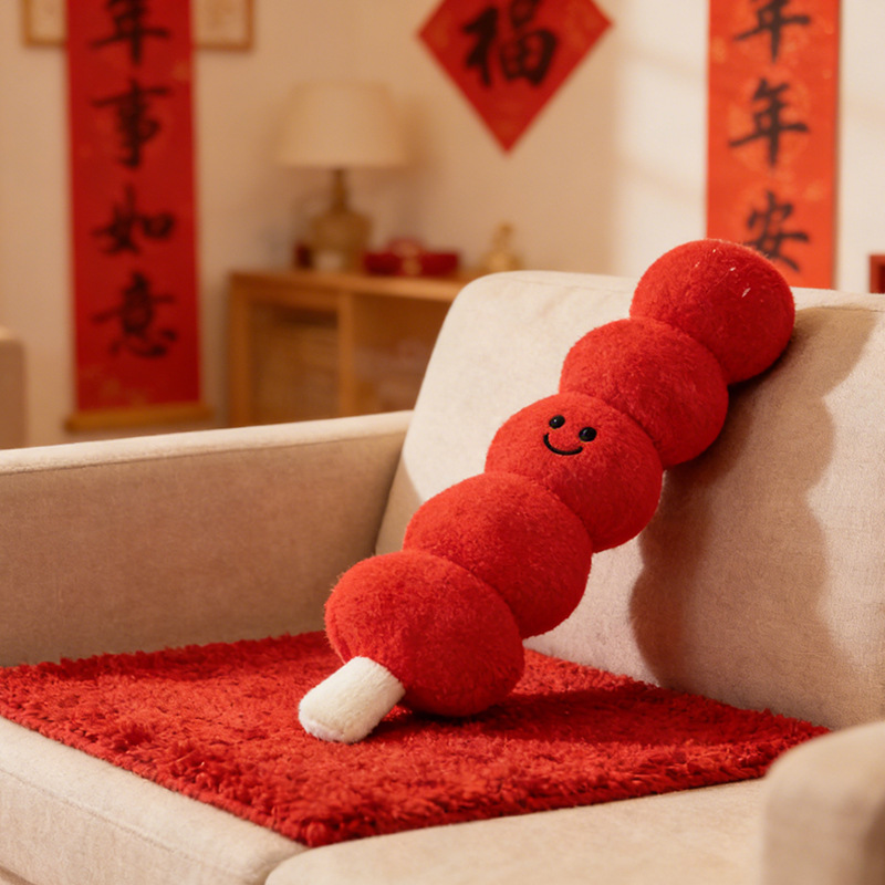 Chinese-style candied hawthorn plush pillow, home decor toy, living room sofa cushion, Children's Day gift wholesale