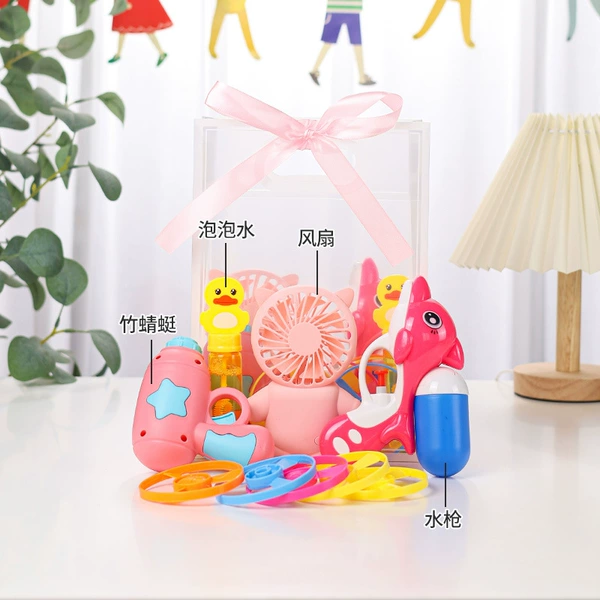 Air fan, water gun, bubbles, dragonfly