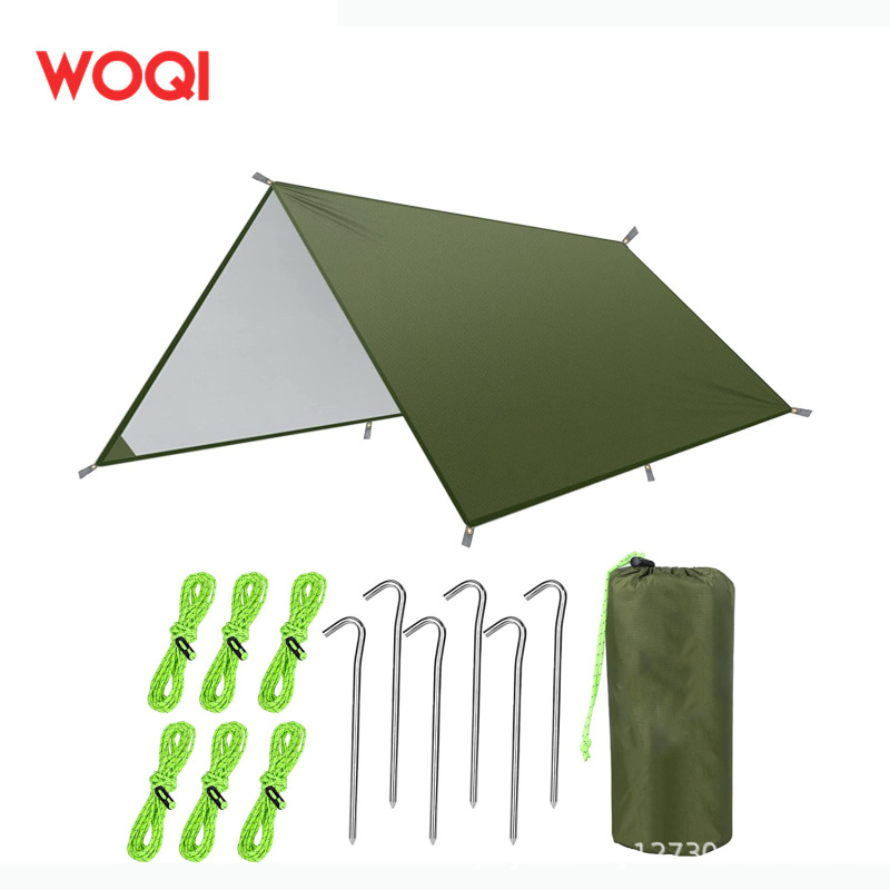 WOQI camping waterproof cloth, lightweight hammock rain-proof sunshade cover suitable for camping, hiking and outdoor activities