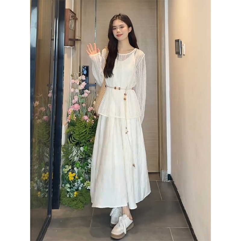 休闲气质穿搭吊带连衣裙2025秋季新款感长裙法式好看裙子女装|undefined