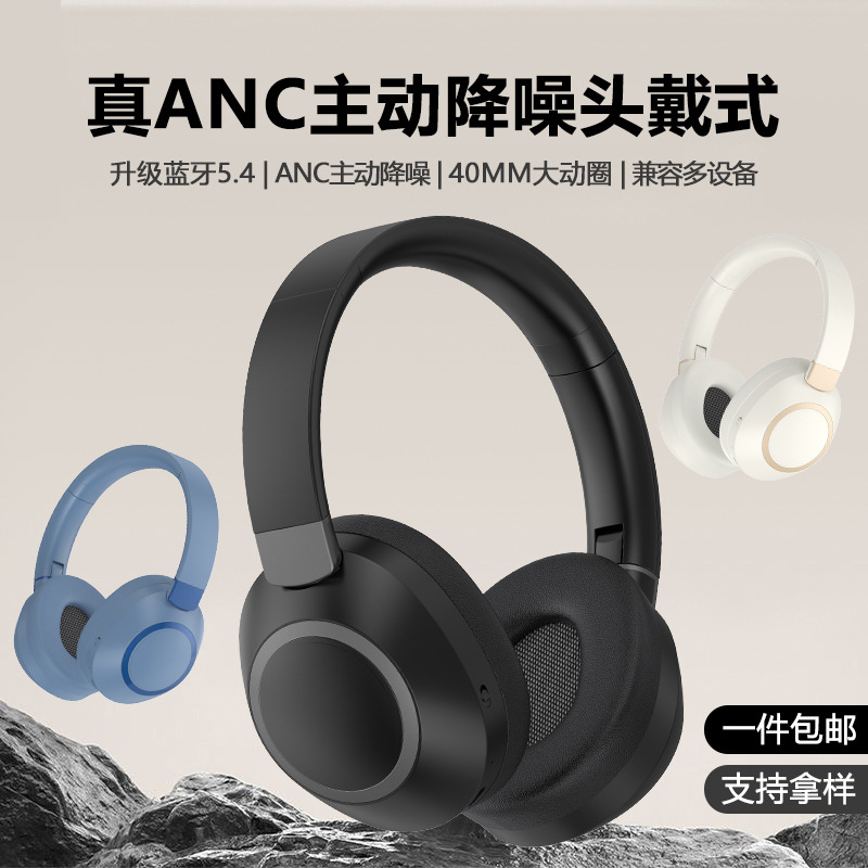Auriculares Bluetooth supraaurales con cancelación activa de ruido (ANC) del fabricante, inalámbricos, batería de larga duración, logotipo personalizable, modelo privado transfronterizo. image 4