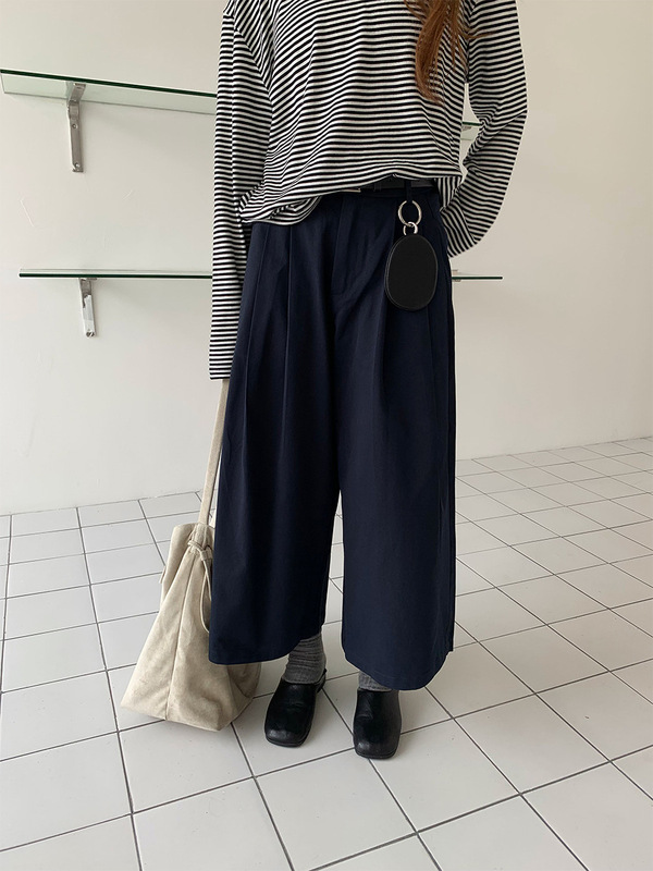 苏奈 简约气质压褶25秋高腰显瘦直筒休闲裤韩系阔腿长裤fromanna|undefined