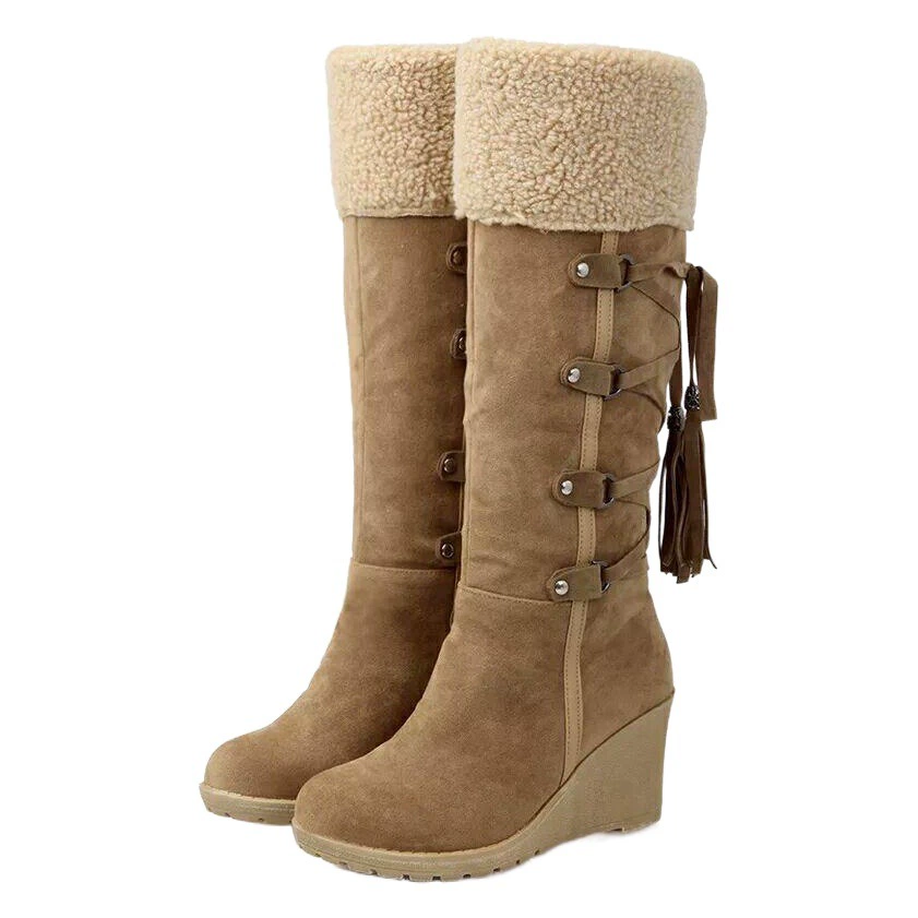 2021 осень и зима Новый склон больших размеров со зимними сапогами в наличии, трансграничные высокие женские сапоги, прямые поставки от производителей