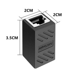 RJ45 Gigabit Network Straight-Through Connector, 8-core Extension Connector, Dual Port 8P8C Crystal Head Extender
