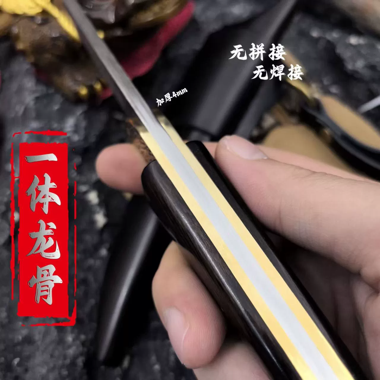 【Xuanyue】Элитная коллекционная подарочная серия дамасская сталь прямой нож объединенный киль черная грифель из ebony рукоять гравировка латунь