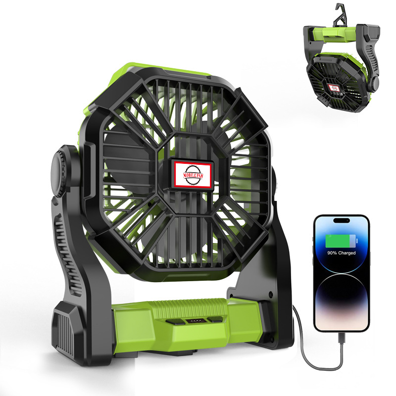 Lámpara Ventilador de Escritorio para Camping USB Recargable para Emergencia y Tienda de Campaña