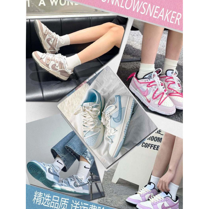 Putian Sb Pure Original Dunk Double Hook Year of the Rabbit Limited Pink Valentine's Day Sneakers for Men and Women Couples Low-Cut Sneakers