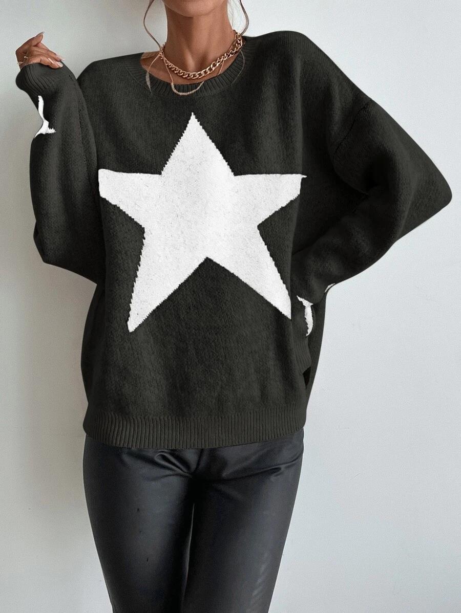 Women's Sweater Long Sleeve Sweaters & Cardigans Casual Star display picture 4