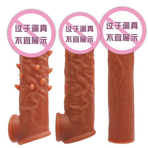 Qiao Shangshi liquid silicone wolf braces, longer, barbed and thicker penis condoms, adult sex toys, dropshipping