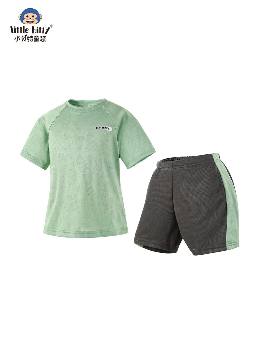 2025 Summer New Children's Short-sleeved Shorts suit Boys' Quick-drying Two-piece Children's Sportswear