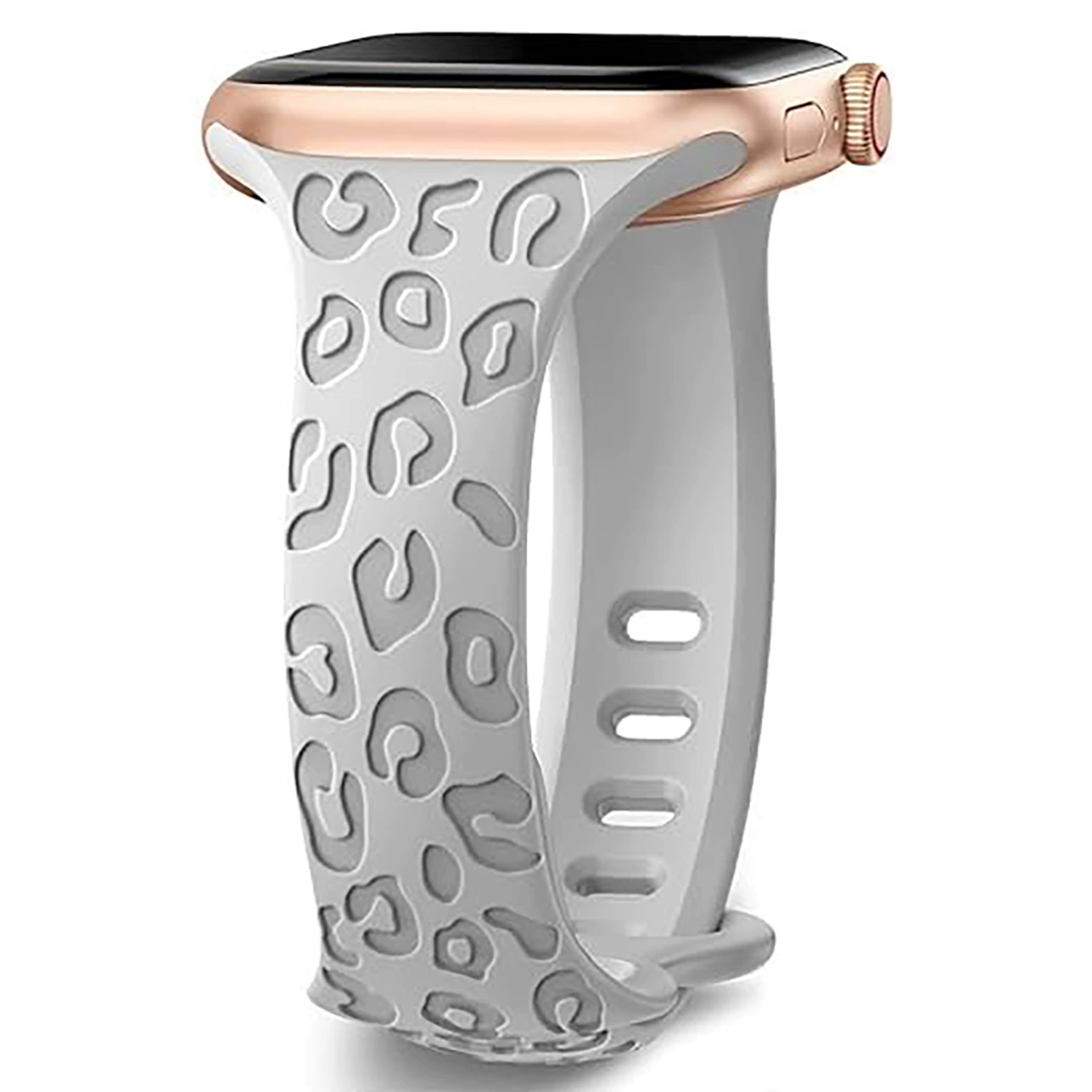 Подходит для ремешка Apple Watch applewatch 8 поколения/S9 маленький пояс бабочка пряжка гравировка вогнутая леопардовая силиконовая лента