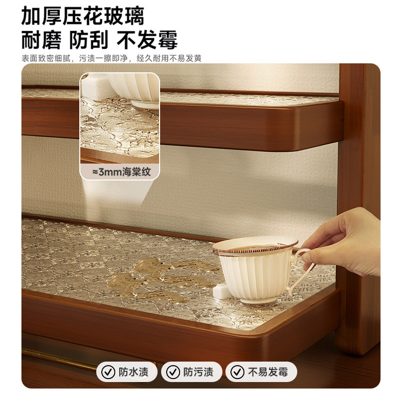 Portavasos de madera maciza Porta de almacenamiento de tazas multicapa Juego de té retro Porta de almacenamiento de tazas de té Porta de almacenamiento de tazas de café Porta de almacenamiento de tazas de agua