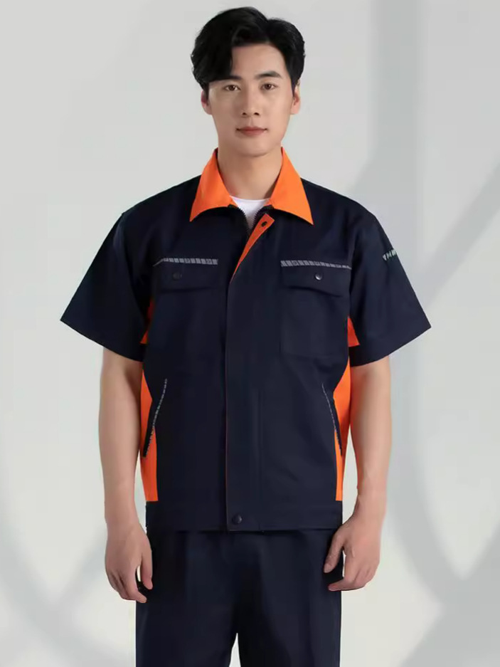 Trajes de trabajo de mangas cortas para hombres desgaste sitio de construcción de reparación de automóviles ropa mecánica y eléctrica fábrica de ropa de seguro laboral personalizada