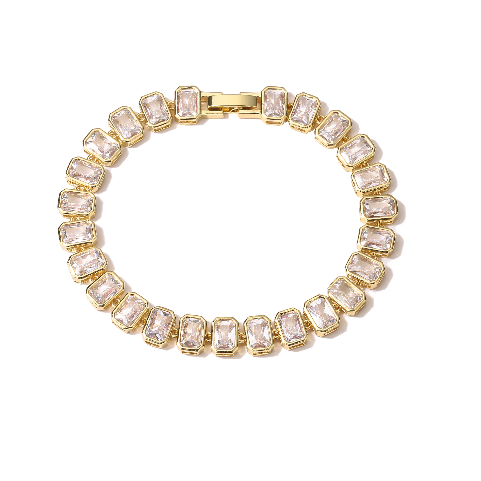 8g Weight Zircon Inlay Material Bracelets, Earrings, Necklace Classification Jewelry Set Quantity Daily Occasion Copper Material Geometric Pattern Women'S Gender Plating Design Fashion Style Fashion Geometric Copper Zircon Bracelets Earrings Necklace In Bulk 5