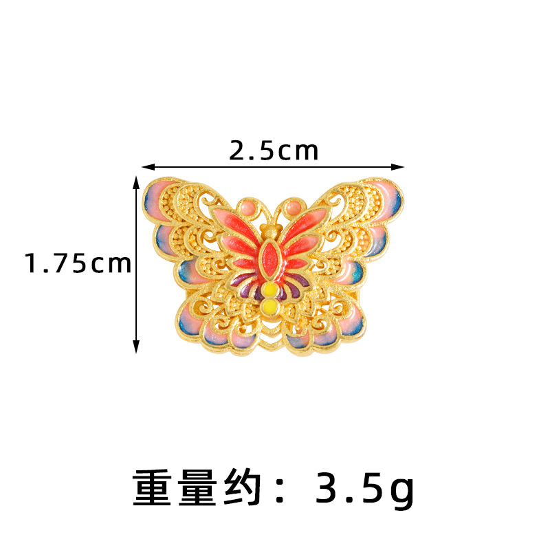 Nuevos productos retro mariposa china hueco joyería DIY accesorios de verano de alta calidad esmalte color Yiwu fuente image 5