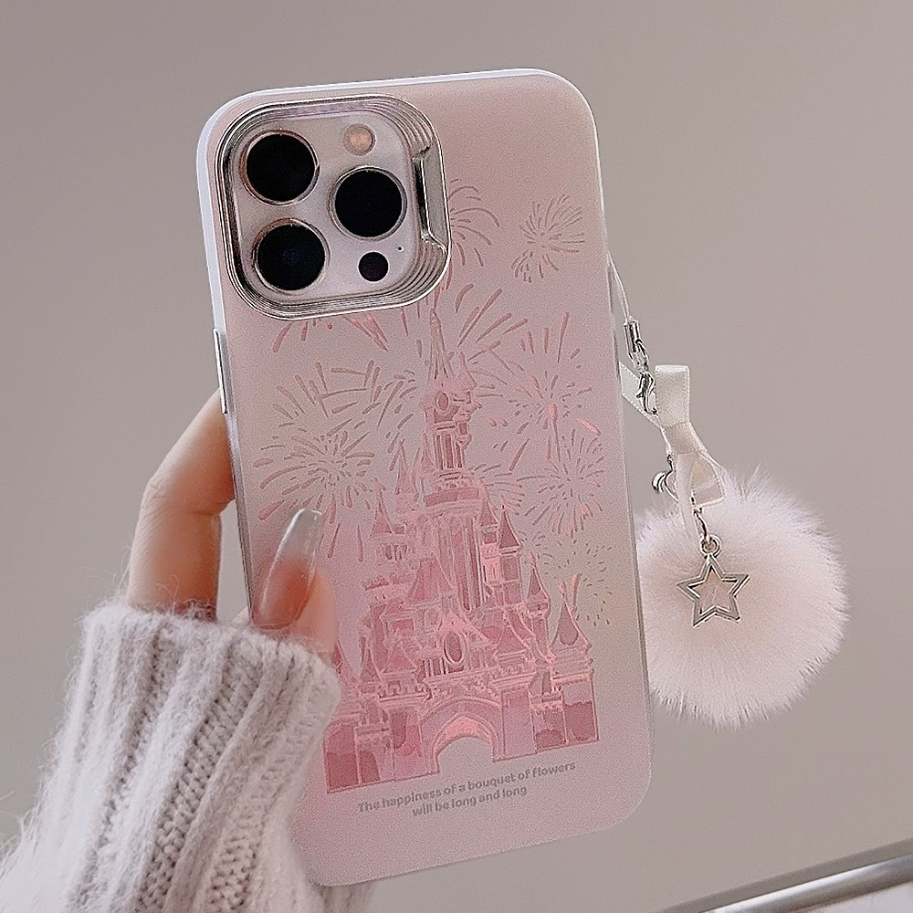 Чехол для телефона (Apple/Huawei) совместимый с iPhone 13–17 и линейкой Mate/P, принт замок, жемчужный ремешок