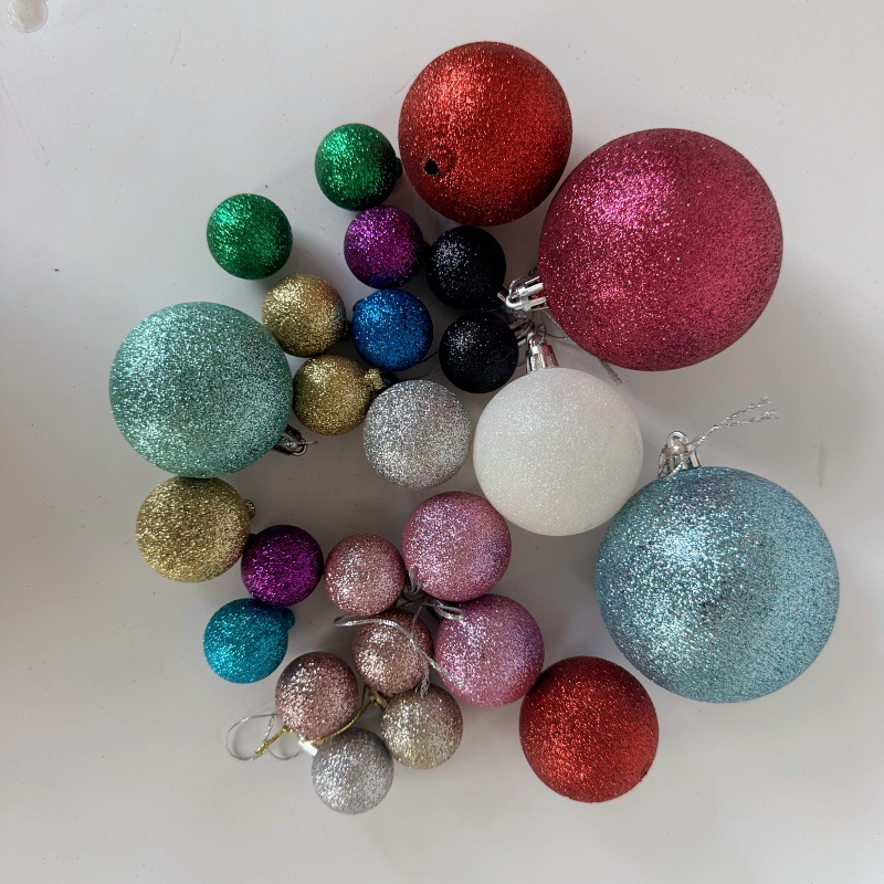 Directly Supplied from the Source, Powdered Ps Plastic Christmas Balls 3/4/5/6/8cm Christmas Decoration Crafts Accessories Balls