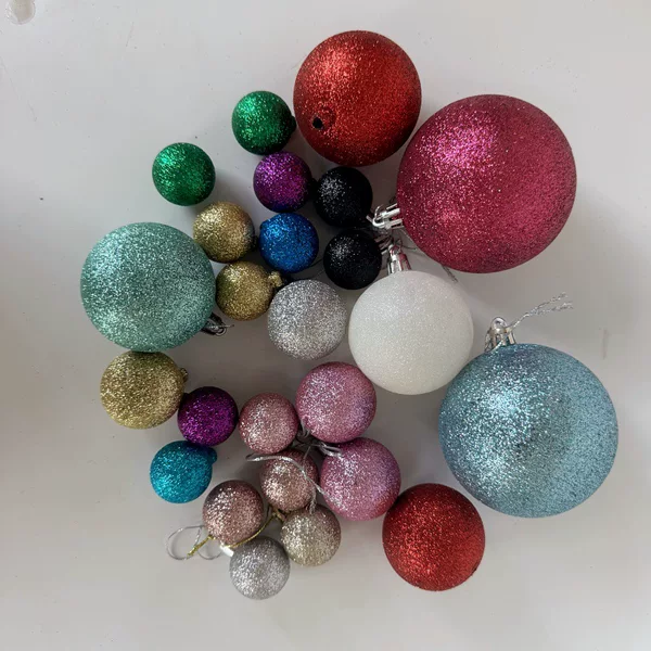 Directly Supplied from the Source, Powdered Ps Plastic Christmas Balls 3/4/5/6/8cm Christmas Decoration Crafts Accessories Balls