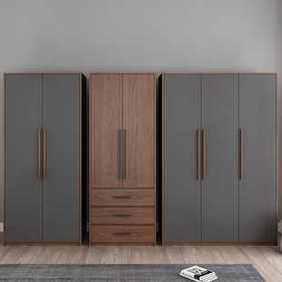 Solid Wood Wardrobe Home Bedroom Modern Simple Economical Assembly Five-Door Light Luxury Bedroom Cloakroom Storage Cabinet