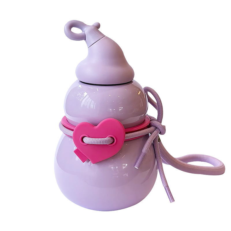 Taza de calabaza para niñas de alto valor facial 2025 nueva taza de agua de paja de gran capacidad de alumno de acero inoxidable 316