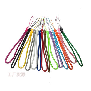 Factory 3.0mm round nylon mobile phone lanyard wrist strap U disk color short lanyard flashlight camera sling