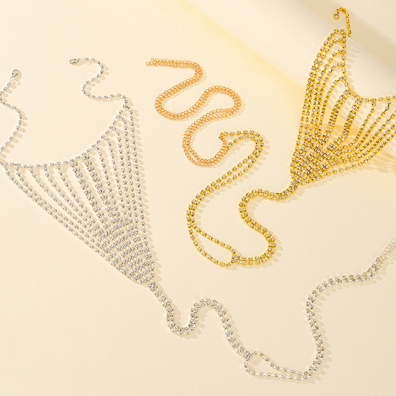 Comercio exterior transfronterizo moda europea y americana bragas de bikini de diamantes de imitación cadena de cuerpo club nocturno reina tanga cadena de cintura de diamantes completa mujer