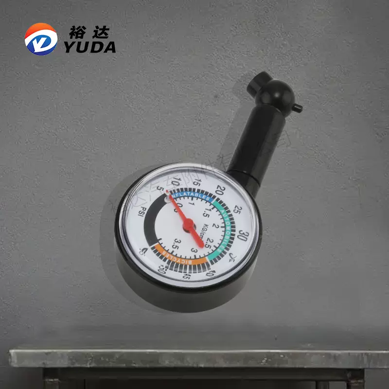 裕达厂家直销通用型汽车轮胎塑料胎压表4色胎压计车用气压表