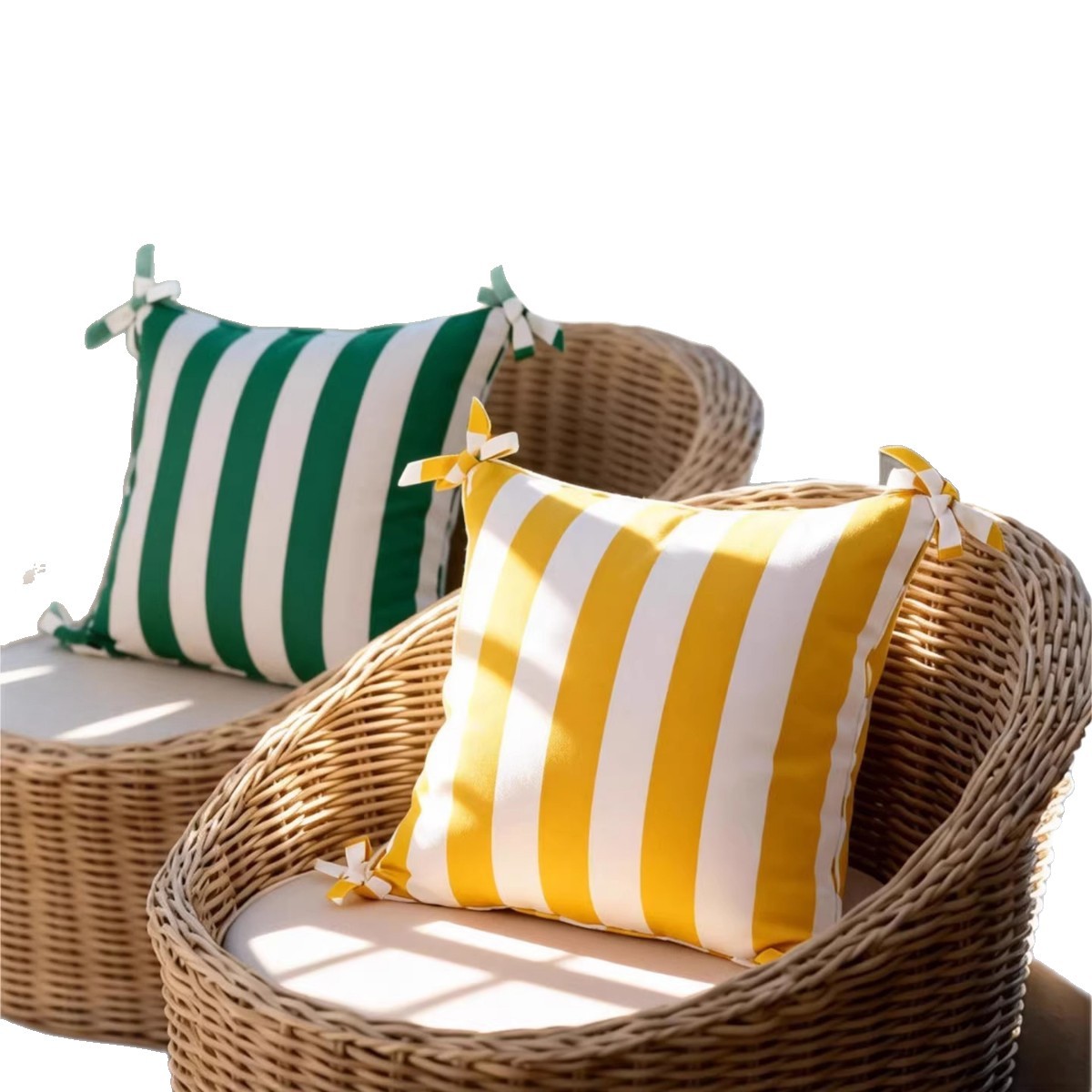 Amazon Garden Outdoor Waterproof Pillow Cojín de protección solar rayas de arena transfronteriza silla de caña almohada de cintura
