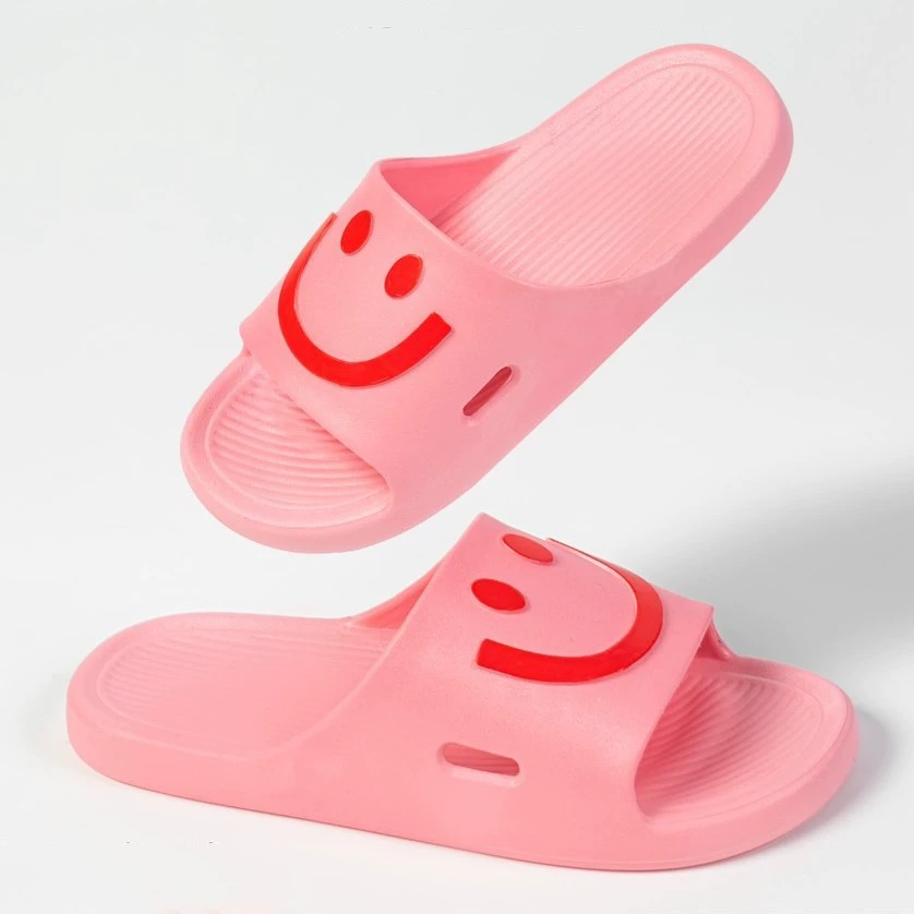 Парные домашние тапочки из ПВХ, легкие туфли со смайликом, тапочки для девочек, легкие мужские домашние тапочки