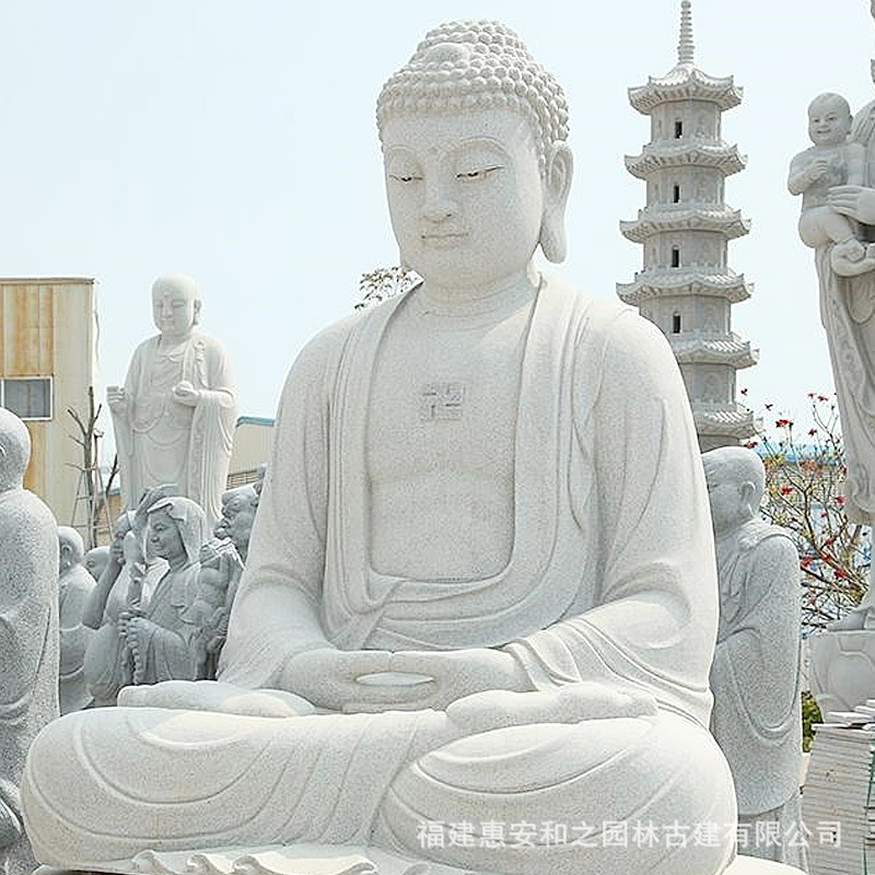 精雕青石药师佛如来佛石雕像 庄严殊胜适合寺院摆放石雕佛像定制