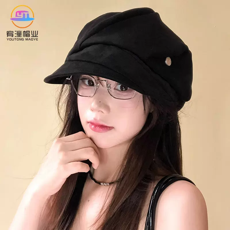 新款日系文艺风贝雷帽出游休闲百搭拍照复古太阳帽防晒遮阳显脸小