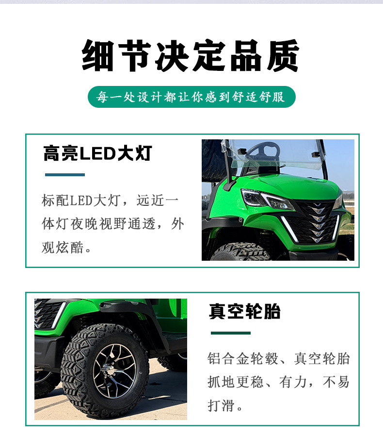 New Electric Golf Cart Scenic Park Sightseeing Vehicle Shuttle Bus 2-Seater Four-Wheel Sightseeing Vehicle