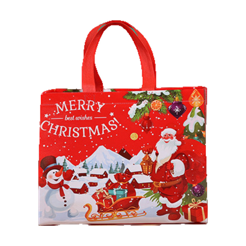 Bolso no tejido de Navidad bolso de mano logotipo personalizado gran película de dibujos animados transfronterizos alta sensación bolsa de embalaje de regalo