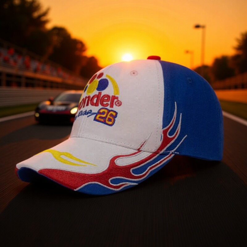 Amazon Talladega Nights Ricky Bobby Racing Cosplay Full Set Large Brim Halloween Baseball Cap