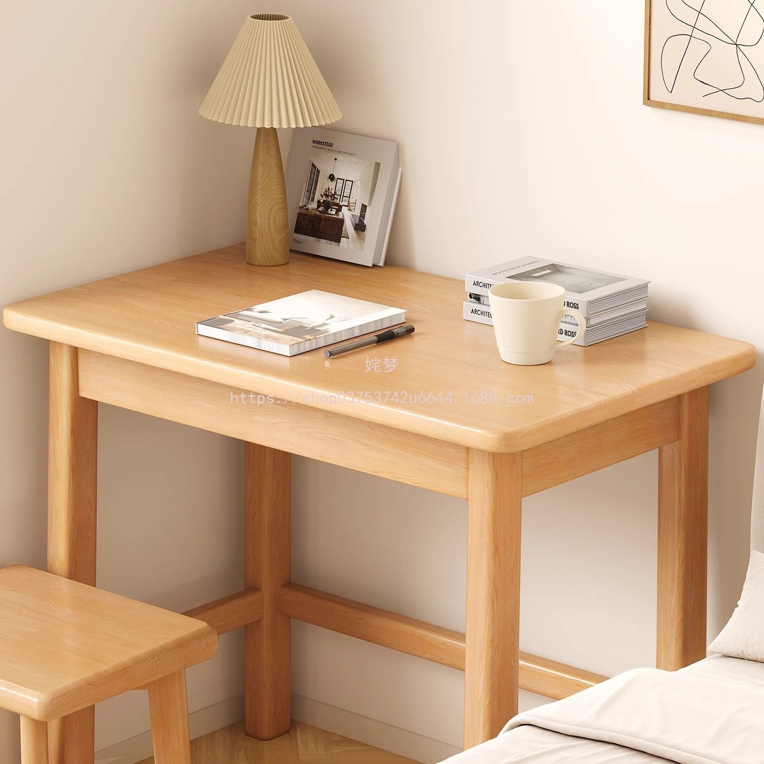 Chameng Solid Wood Computer Desk Desktop Office Desk Long Table Simple Desk Student Home Bedroom E-Sports Table