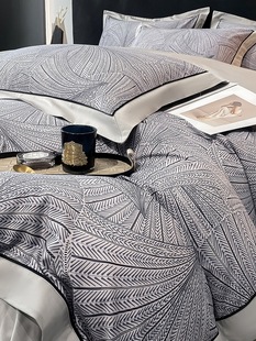High-End 200-Count Class a Xinjiang Long-Staple Cotton Four-Piece Set of Active Printed Quilt Cover, Skin-Friendly Cotton Fitted Bed Sheets Bedding