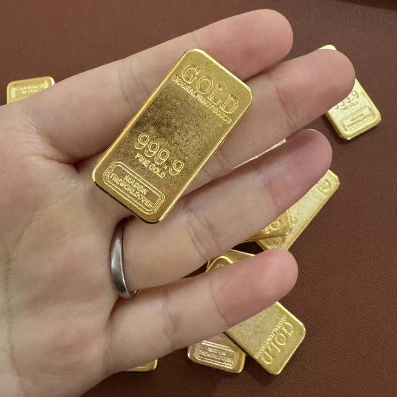 Adornos de lingotes de oro sólidos antiguos aleación Daqing bóveda Imperial BRICS antigüedades adornos de lingotes de oro simulados a mano