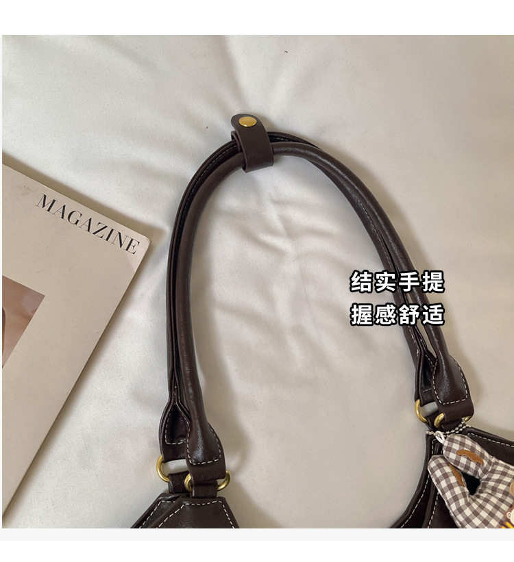 Túi tote đeo vai đeo chéo cỡ lớn phong cách tối giản, túi xách tay kẹp nách — Gạo trắng không có mặt dây chuyền, Màu cà phê Không có mặt dây chuyền, Màu nâu không có mặt dây chuyền, Đen không có mặt dây chuyền chi tiết 7