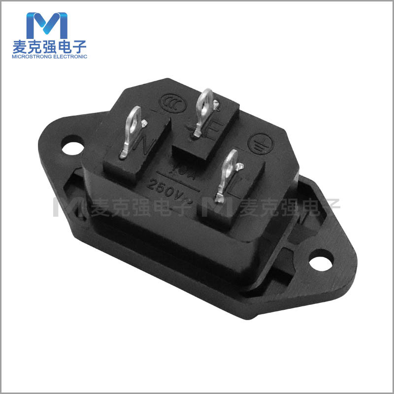 AC电源插座AC-6 插座SP-864A2 10A250V品字插座充电口电源插座3脚