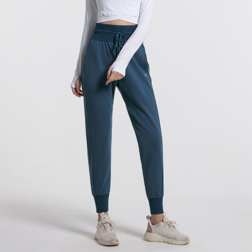 Cross-border Running Sweatpants Quick-Drying Fitness Casual High-Waisted Yoga Pants Thickened Loose-Fitting Ankle-Tied Sports Pants Women's Spring and Autumn