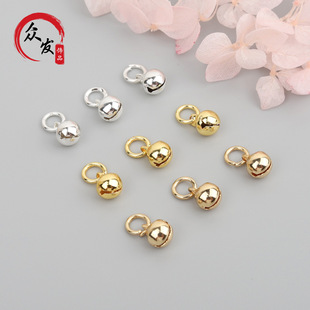 14K gold-wrapped accessories 8mm Bell pendant small pendant diy handmade string bracelet pendant accessories pendant material