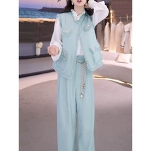 高级感时尚韩版套装女24春季新款清新小众宽松显瘦百搭休闲三件套