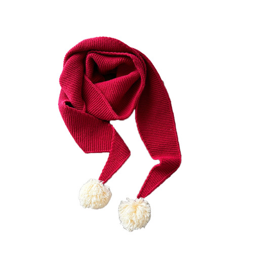 New Year Red Series Scarf for Girls Baby Winter Soft and Warm Neck Gaiter with Children's Festive Red Scarf
