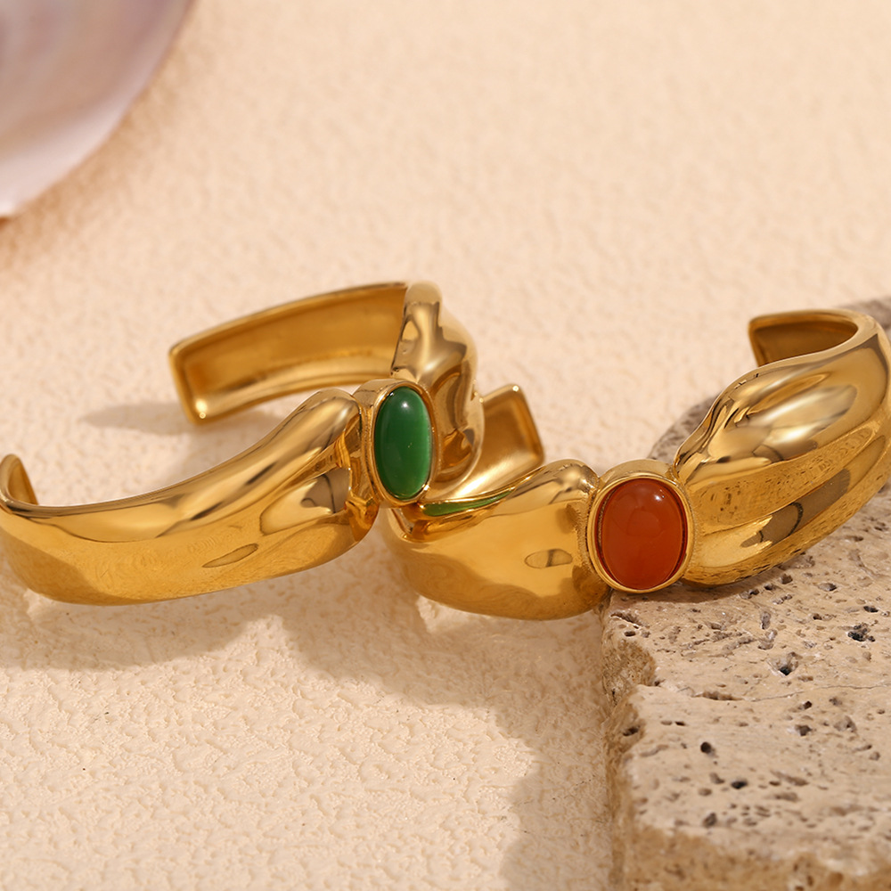 Asymmetrical Stainless Steel Open Bracelet