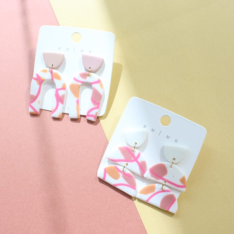 Daily Occasion 1 Pair Fashion Geometric Soft Clay Drop Earrings